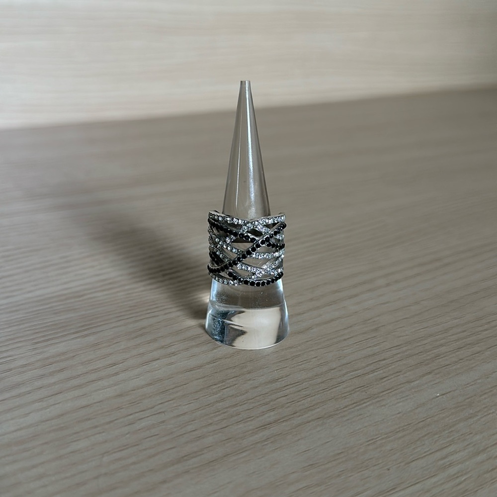 Express Silver and Black Ring 8